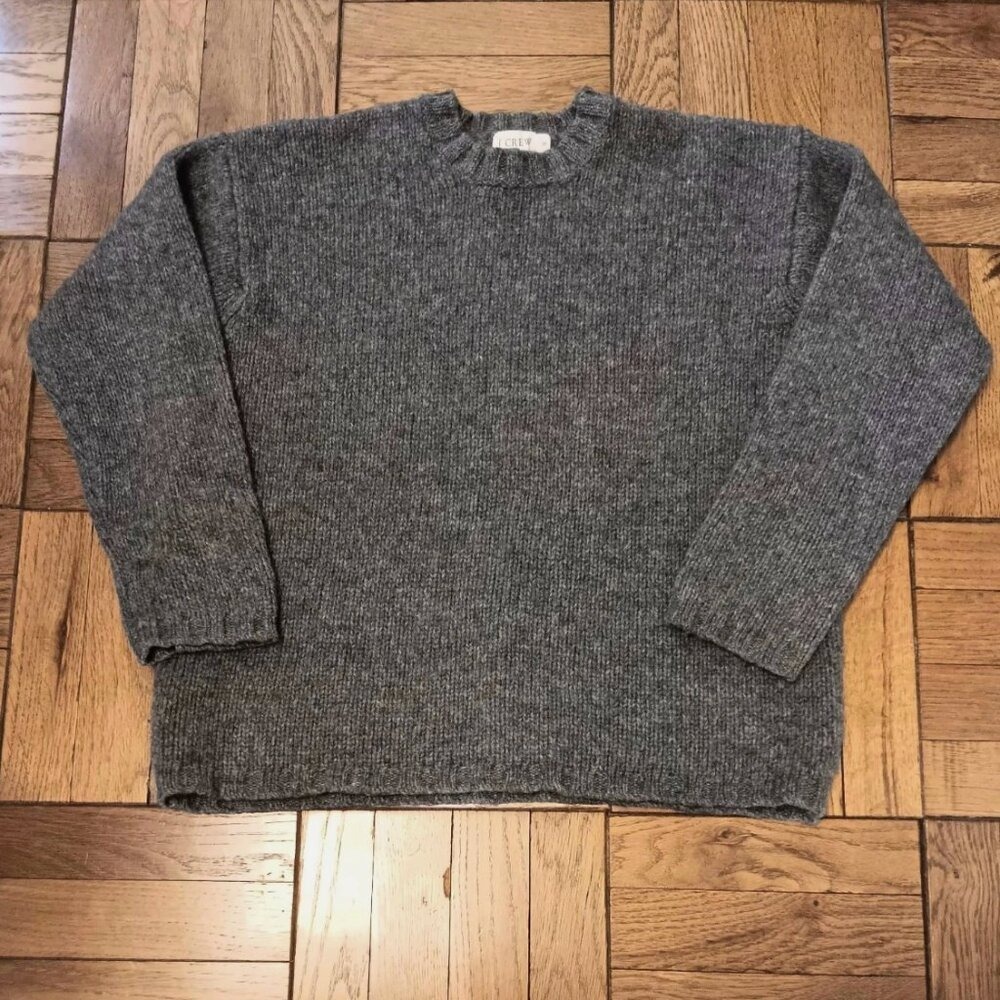 J. Crew 90s Vintage Wool Knit Boxy Crewneck Sweater Small